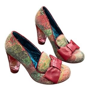 Irregular Choice Amadeus Ozzy Pumps Heels Red Green Womens 6.5 EU 37 Retro Pinup